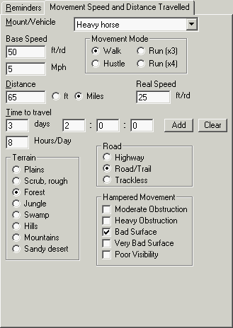 Movement Speed and Distance