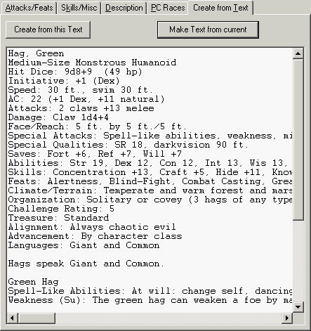 Monster's Stat Block